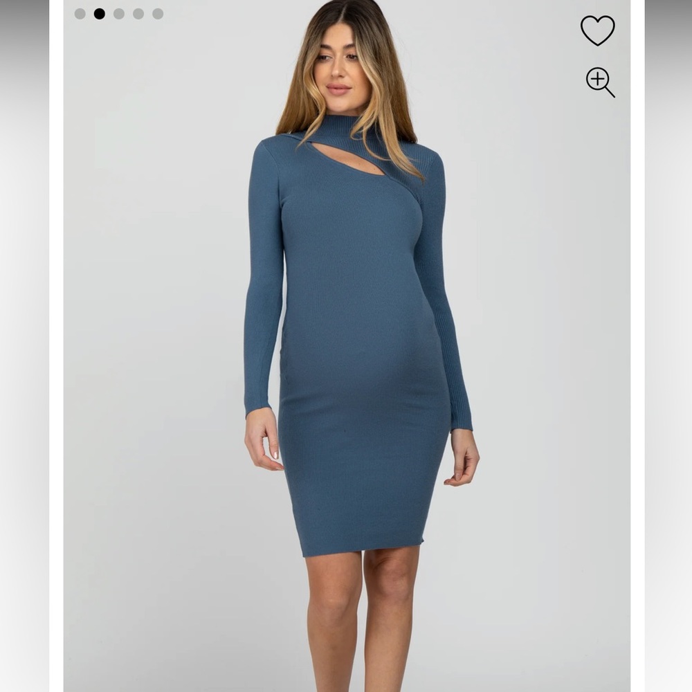 Blue cutout maternity sweater dress size small